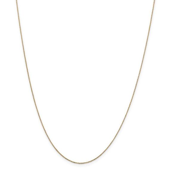 0.6mm, 14k Yellow Gold, Diamond Cut Cable Chain Necklace, 18 Inch - Picture 3 of 8